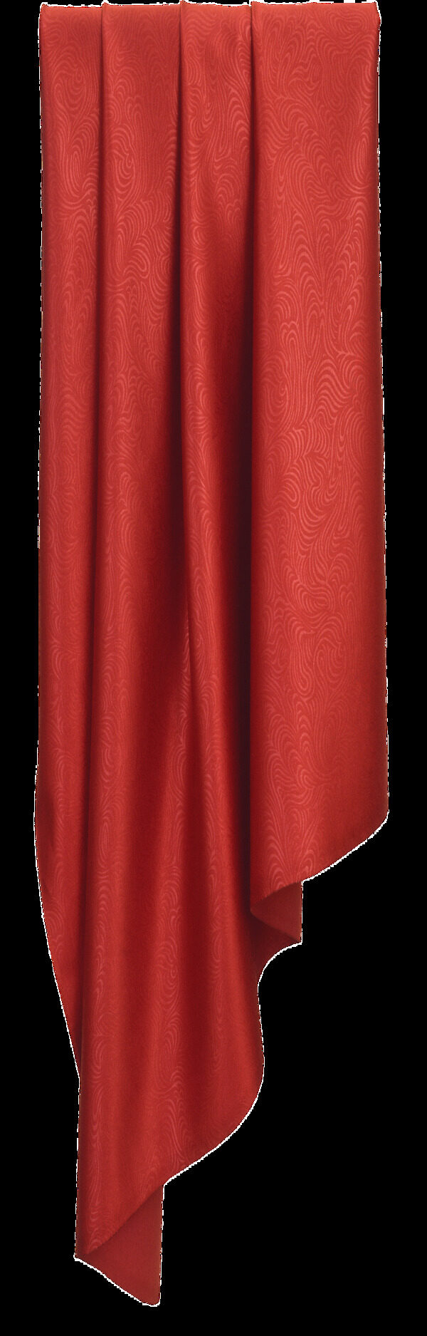 红色花纹窗帘元素