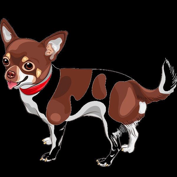可爱红褐色小狗卡通手绘装饰元素