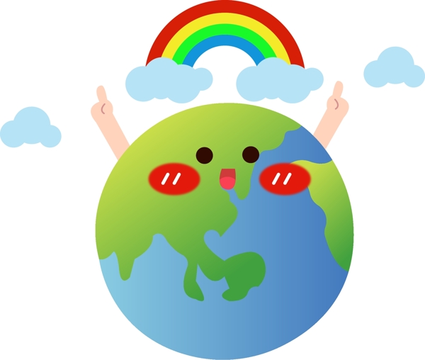 世界清洁地球日萌系地球矢量元素