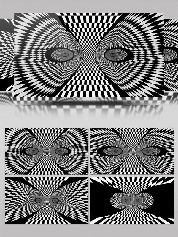 鱼抽象黑白动态视频素材