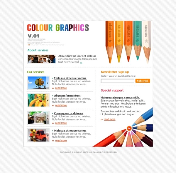 彩色图形设计网页模板