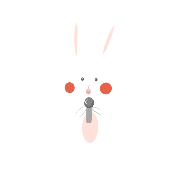 呆萌可爱白色小兔子