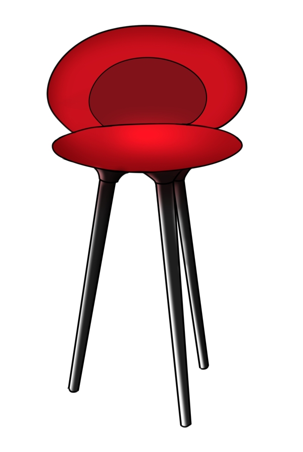 红色的高档椅子插画