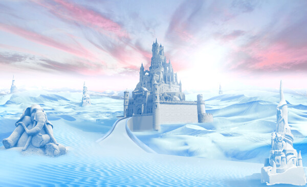 浪漫冬季城堡图片