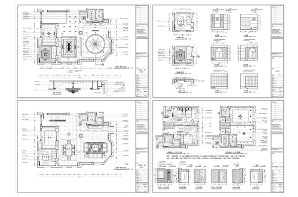 豪华别墅欧式风格设计CAD施工图
