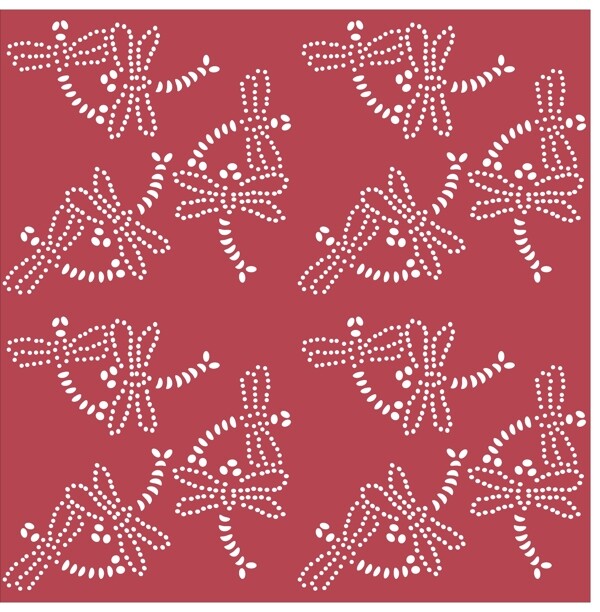 红色蜻蜓花纹背景图