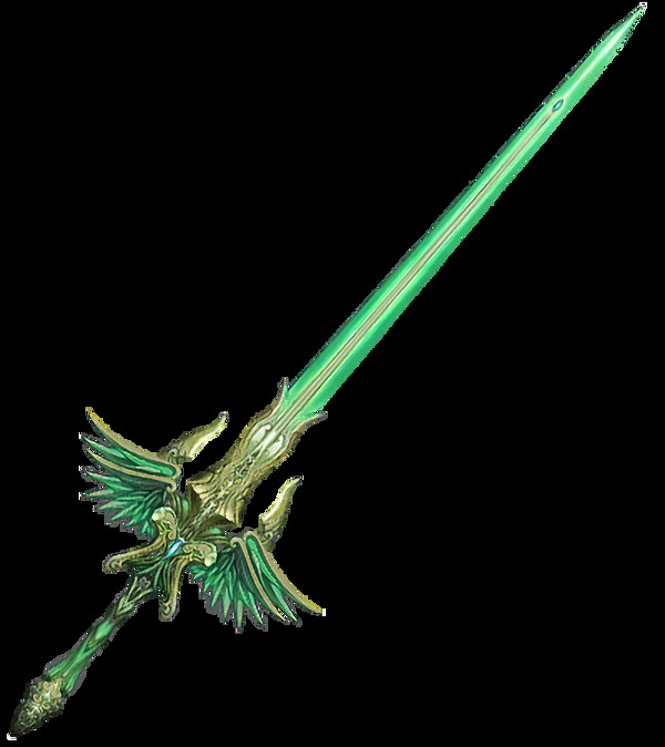 绿色魔剑免抠png透明图层素材