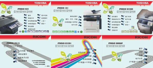 东芝理光复印机展板图片