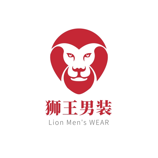 红色狮子男装户外服饰logo模板