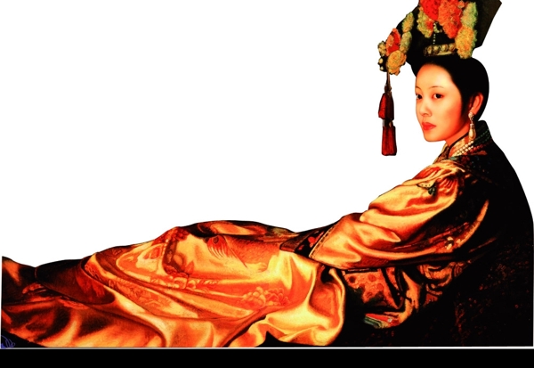 中国清朝油画美女图片