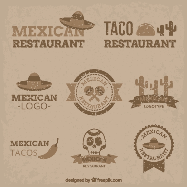 在平面设计中的复古墨西哥标志