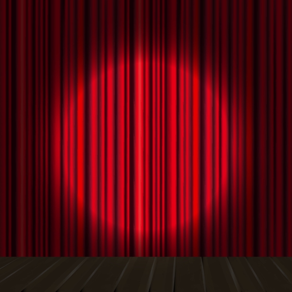 红色帷幕背景舞台矢量素材