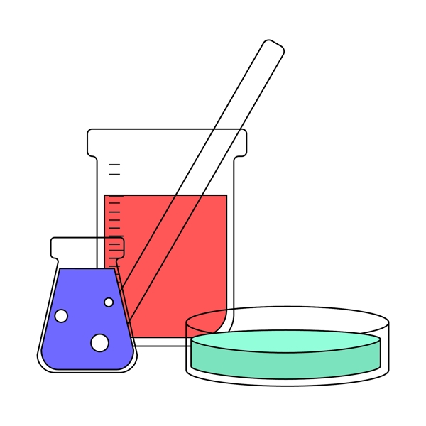 化学实验烧杯插画