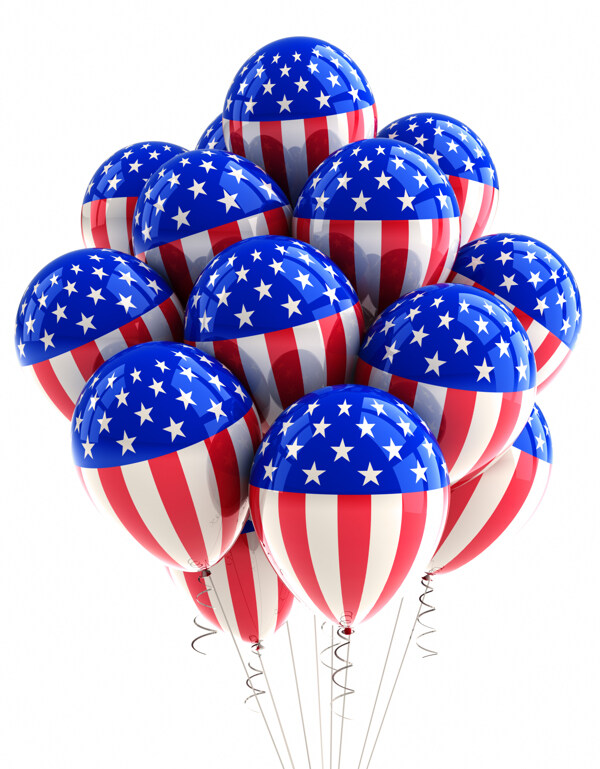 美国国旗图案的气球图片