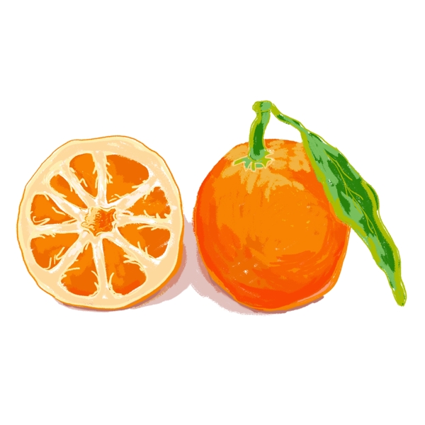 橙子水果透明食物设计素材