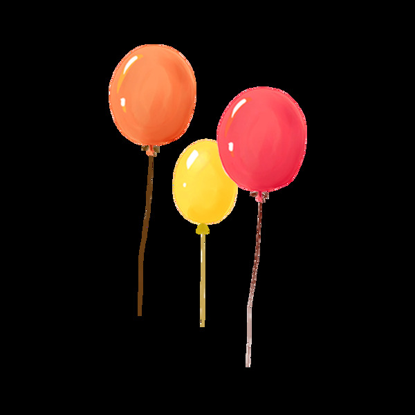 彩色气球飘浮元素