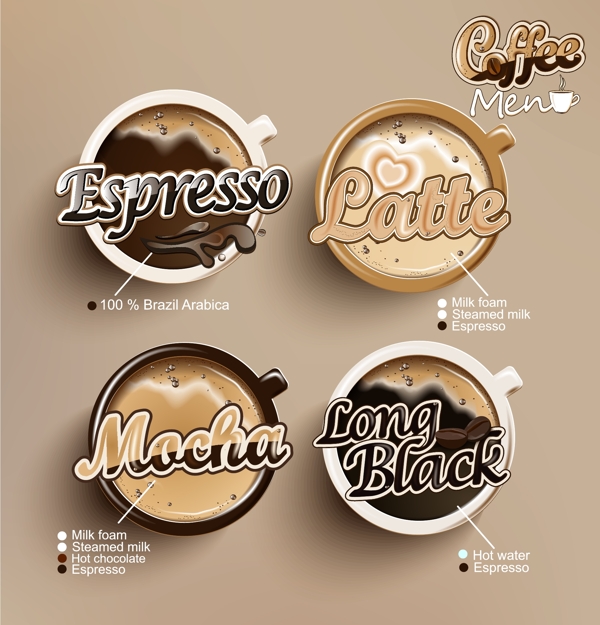 精致咖啡标签设计AI矢量素材