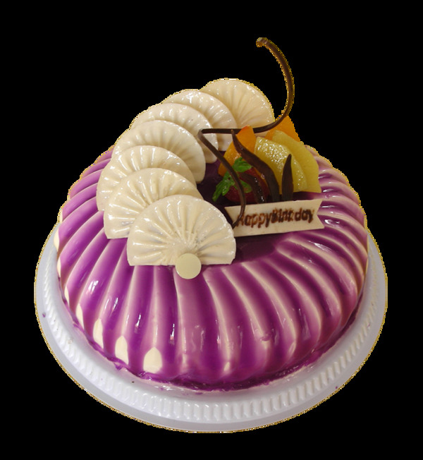 紫色生日蛋糕PNG元素