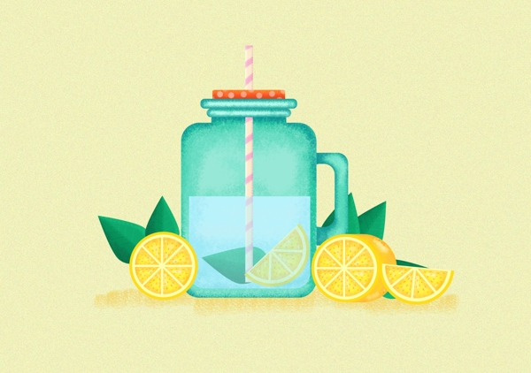 柠檬水插画
