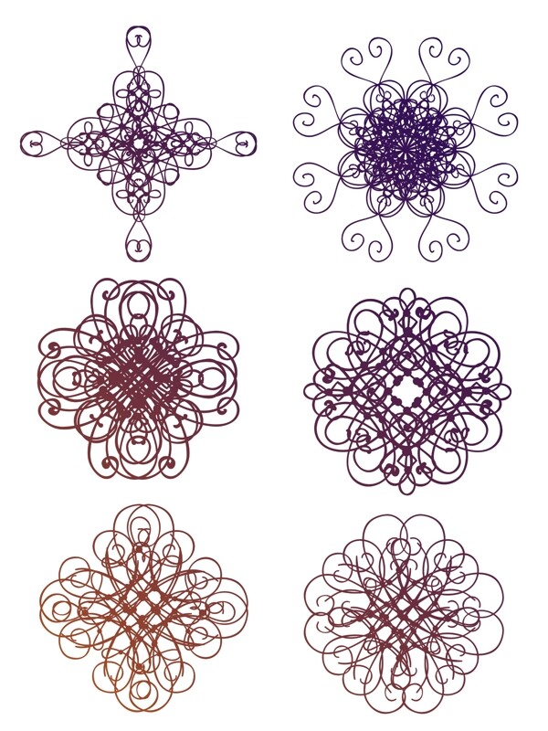复古花纹底纹装饰渐变元素设计