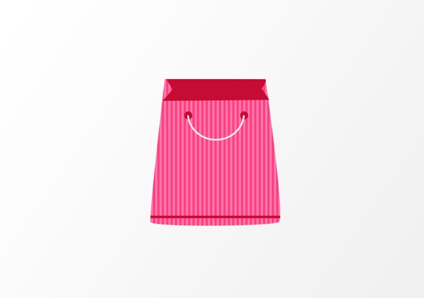 粉色购物袋装饰元素