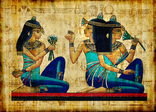 埃及壁画装饰背景海报素材图片