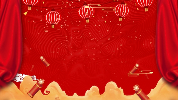 手绘传统中国年新年元旦节日背景图