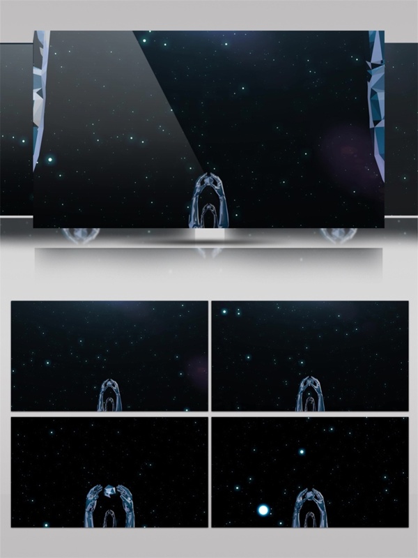 蓝色星际飞船动态视频素材