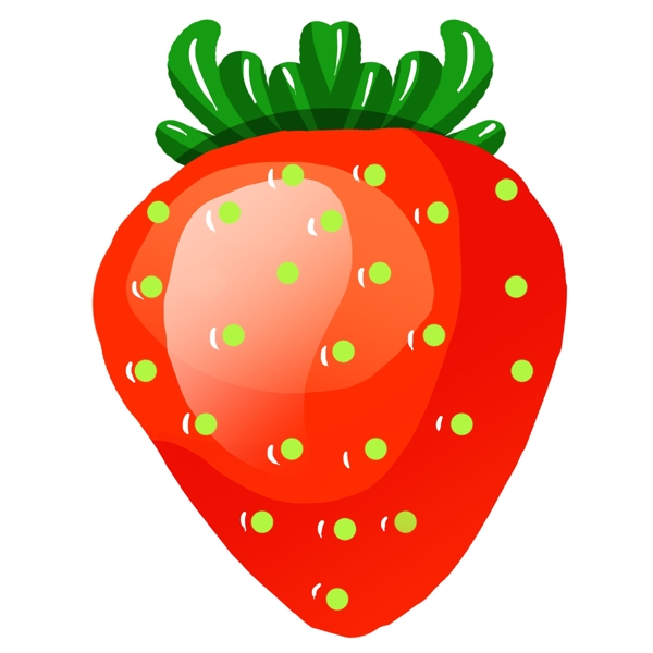 手绘新鲜草莓插画