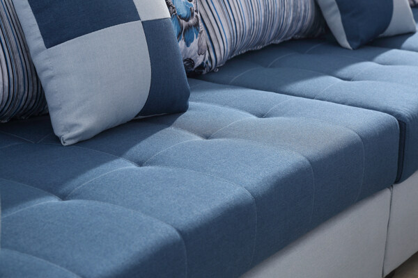 蓝色沙发垫图片