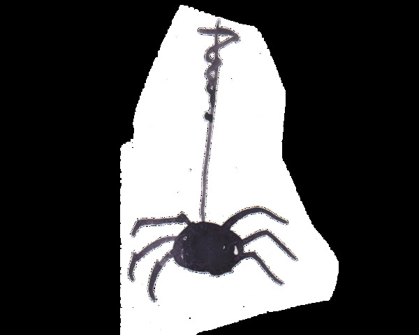 黑色水彩手绘蜘蛛透明素材