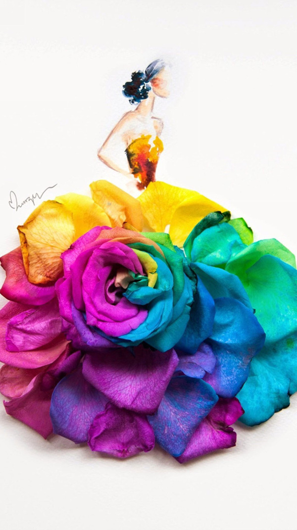 彩色花朵女人节H5背景素材