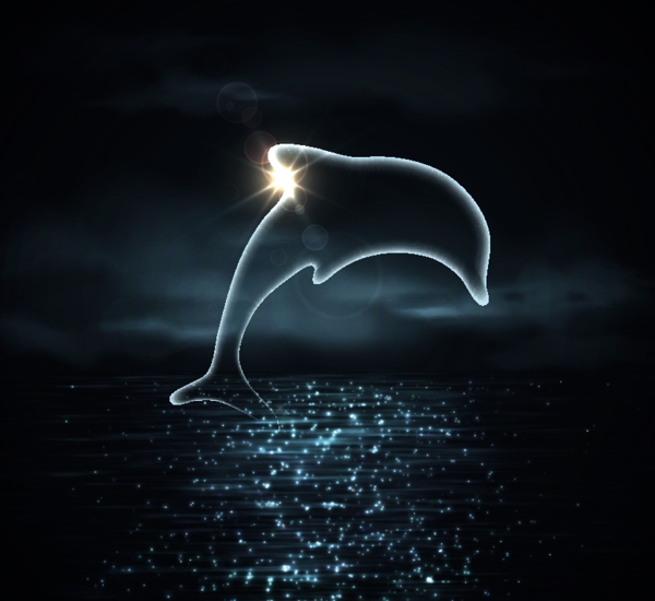 梦幻星光海豚背景图片