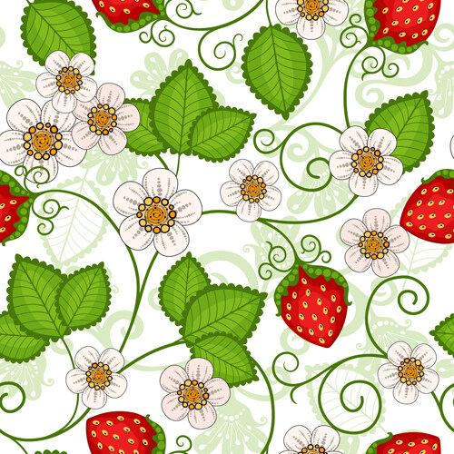 草莓无缝模式向量