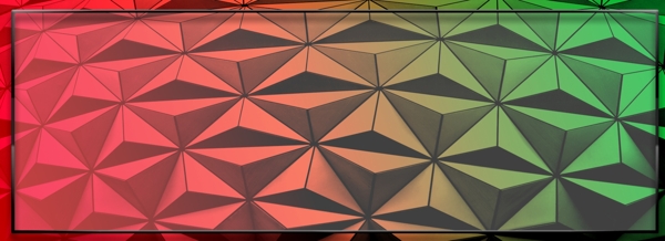 酷炫几何立体渐变红色绿色三角形3d背景