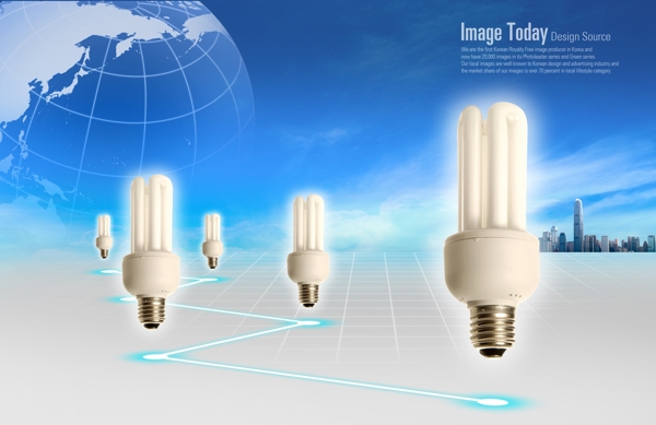 节能灯泡与科技背景