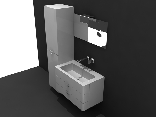 3d现代时尚洗手台模型图片