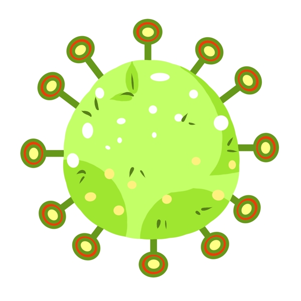 绿色的细菌球插画