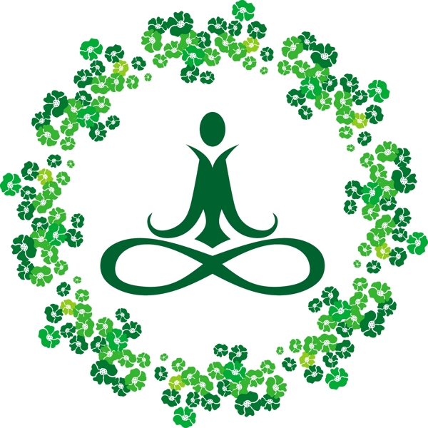 绿色瑜珈标志图片