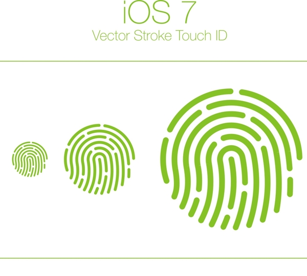 iOS7指纹CDR矢量素材