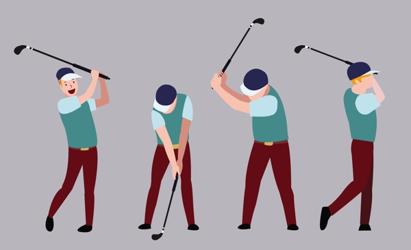 高尔夫打球姿势元素