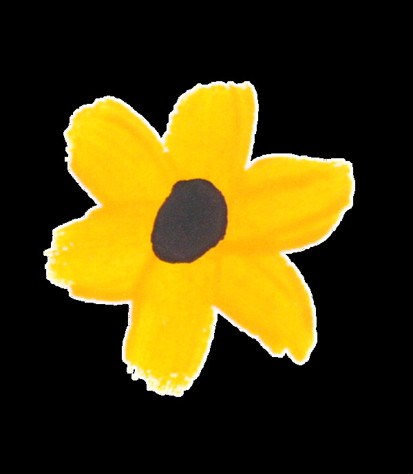 黄色印花植物卡通透明素材