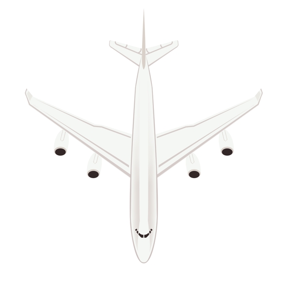 白色手绘卡通扁平小清新飞机