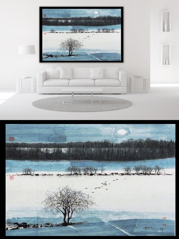 雪域风光旅游风景摄影高清装饰画