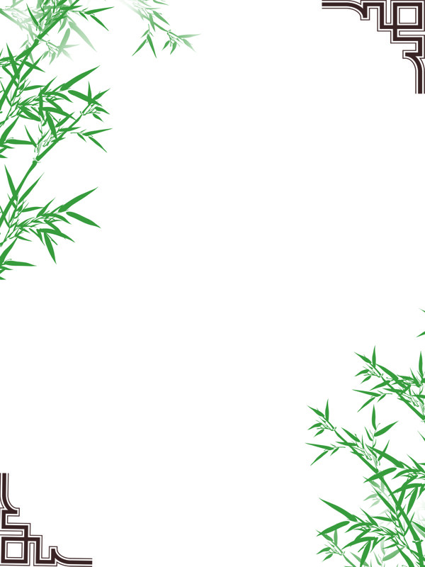 唯美古典边框竹子背景图