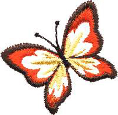 绣花动物蝴蝶色彩红色免费素材