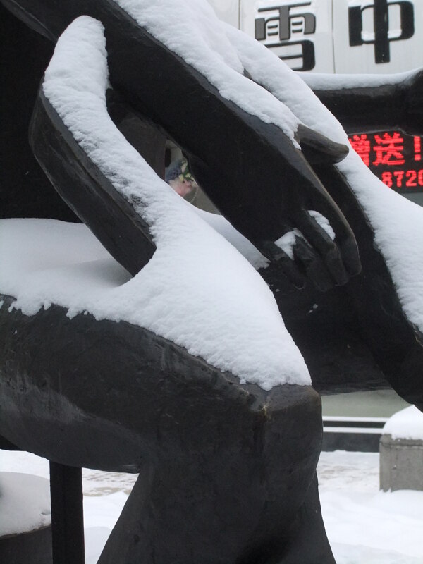 雪天雕塑雪花