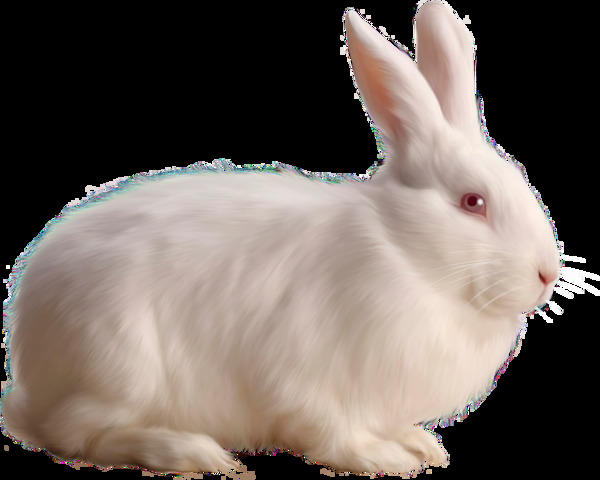 白色兔子侧面图免抠png透明素材
