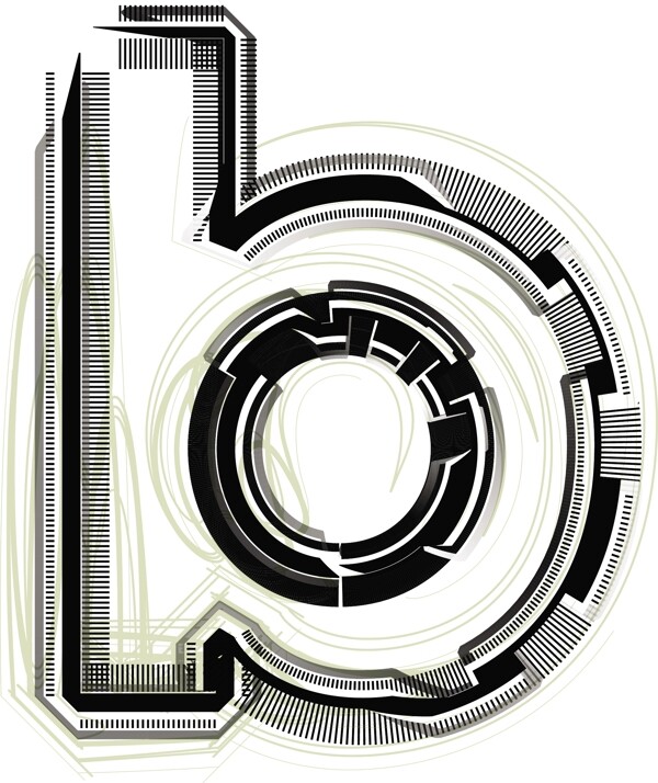 技术字体字母B