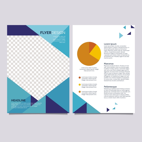 蓝色抽象图形商业手册设计
